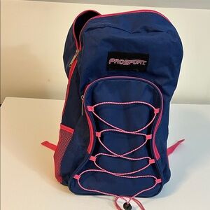 Navy and Pink Women's Backpack